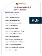 Lesson List Everyday English Speaking Course Level 2 PDF