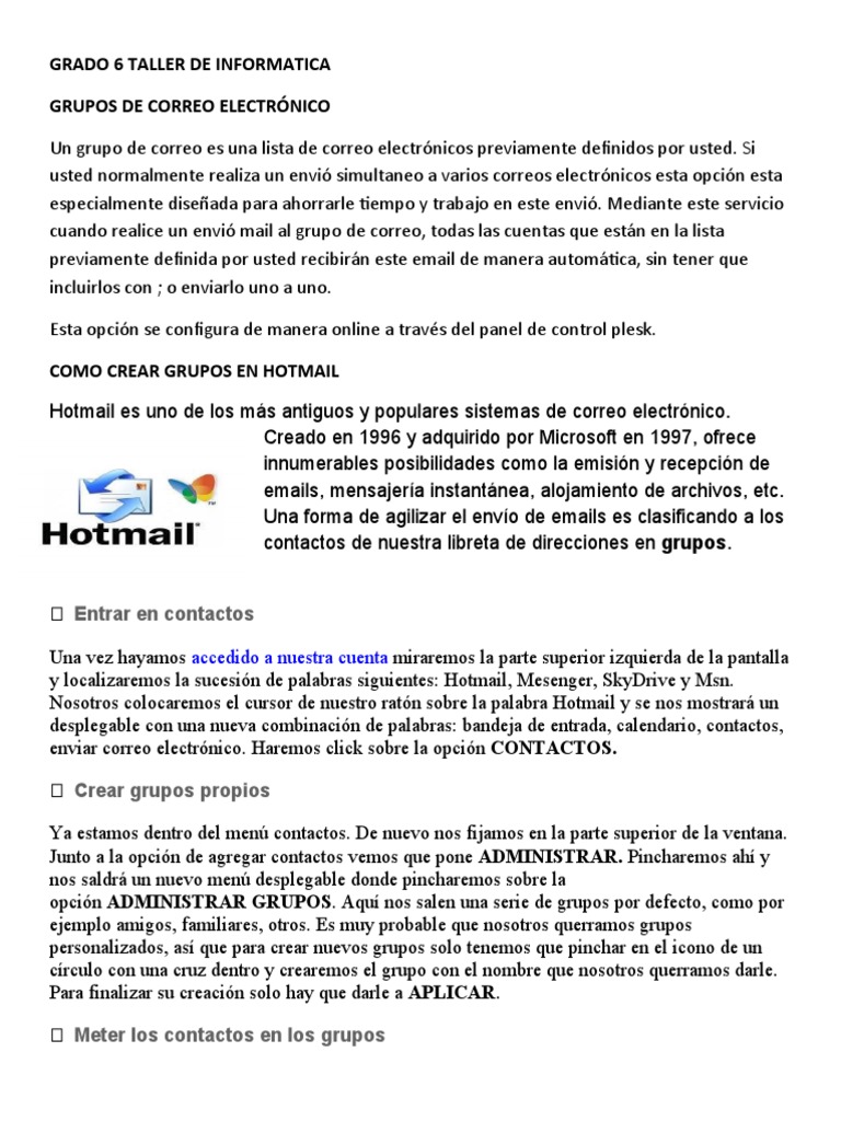 Grado 6 Taller de Informatica | PDF | Gmail | Internet