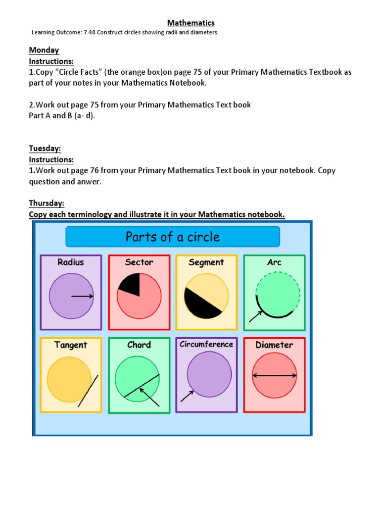 Constructing Circles: Radius & Diameter | PDF | Teaching Methods ...
