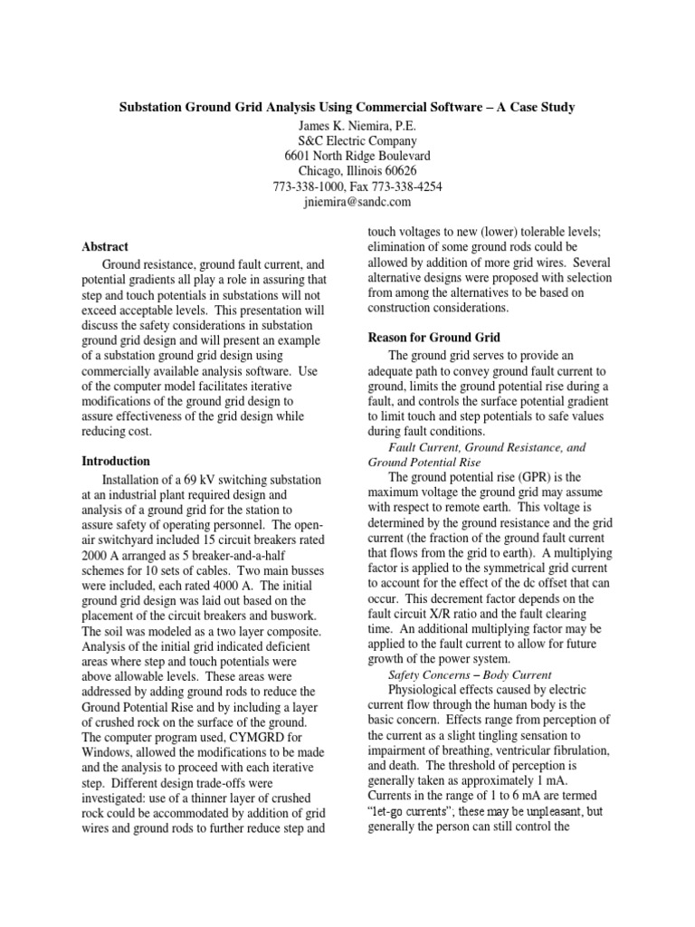 CYMGRD Substation Ground Grid Analysis Using Commercial Software | PDF ...