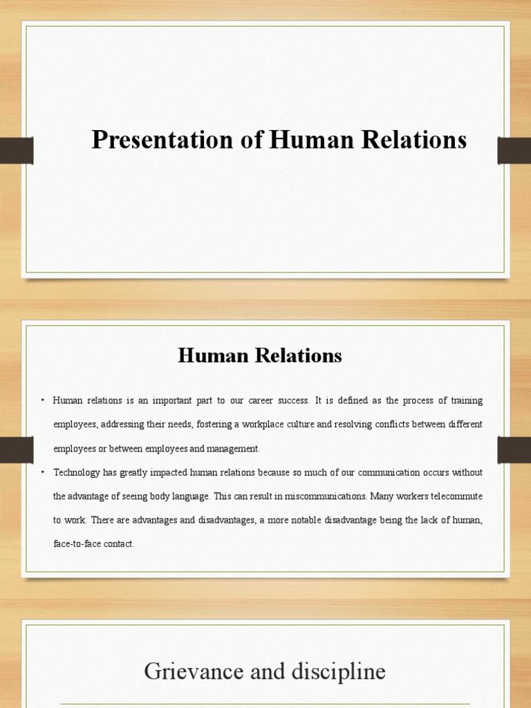 Presentation of Human Relations | PDF | Employment | Labor