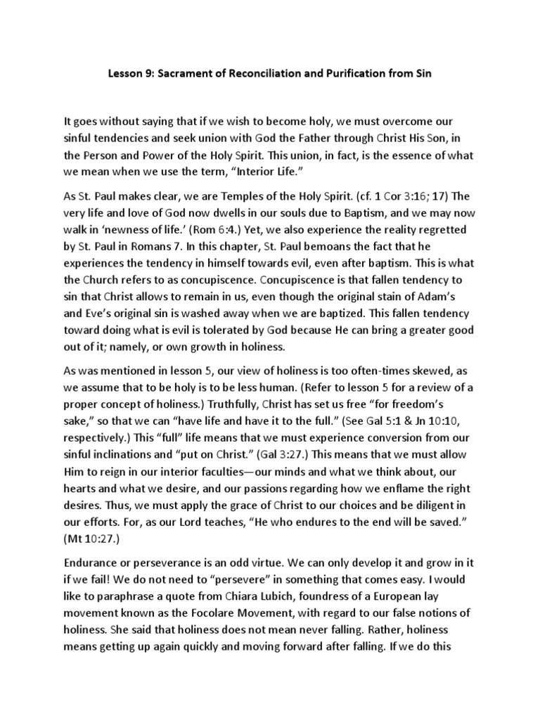 Sacrament of Reconciliation Explained | PDF | Confession (Religion ...