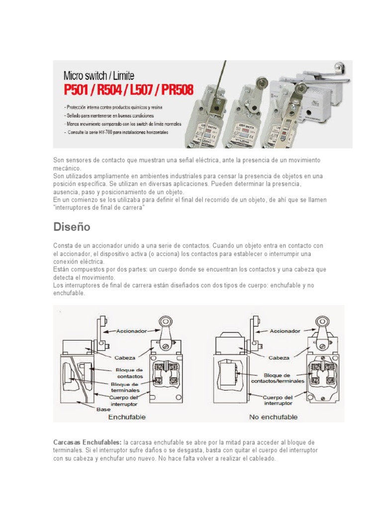 Interruptor Switch Final De Carrera Vástago Vertical