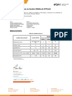 Certificado de Análisis MASILLA GYPLAC: Datos Técnicos y Resultados de Calidad
