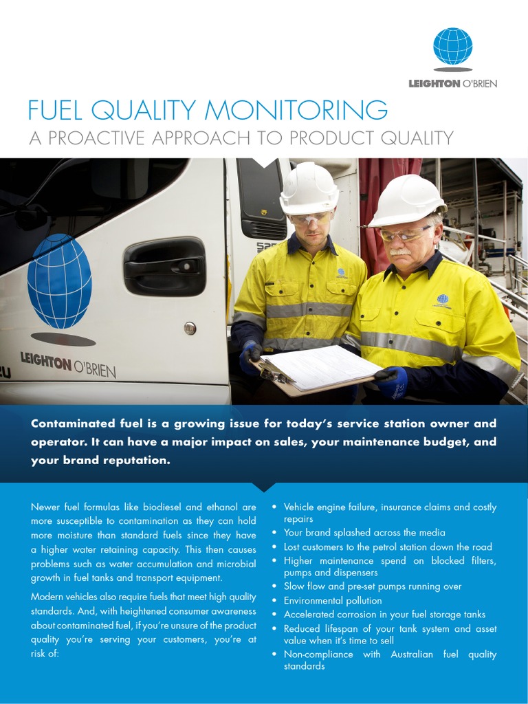 Fuel Quality Monitoring Flyer PDF Filling Station Gasoline