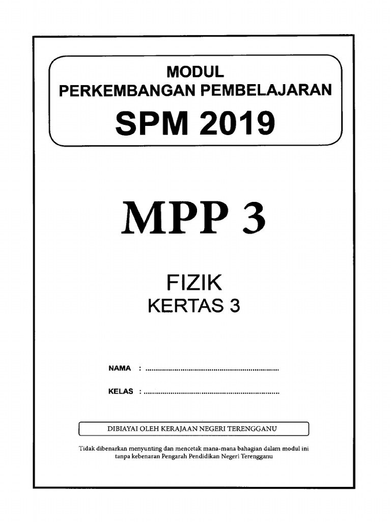 Fizik K3 Terengganu Mpp3 2019 Pdf