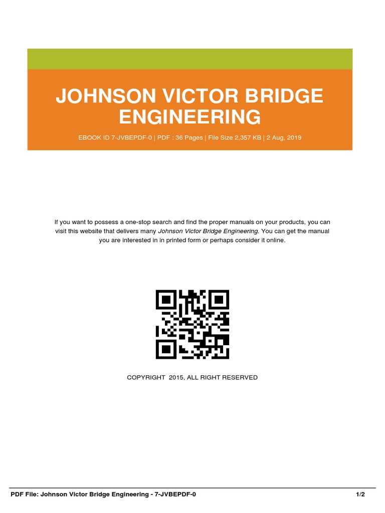 Johnson Victor Bridge Engineering: EBOOK ID 7-JVBEPDF-0 - PDF: 36 Pages ...