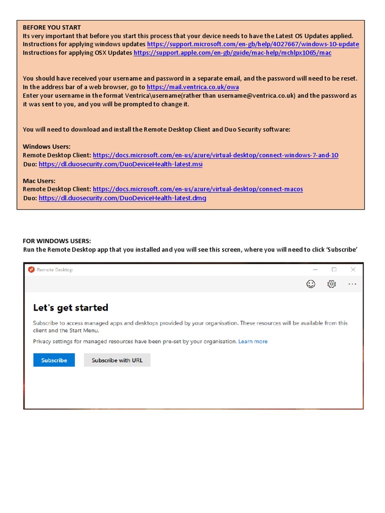 Ventrica Remote Setup Guide | PDF | Remote Desktop Services | Password