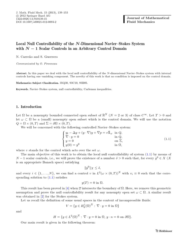 Local Null Controllability of Navier-Stokes | PDF | Analysis ...