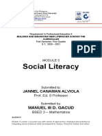 Social Literacy: Manuel Iii D. Gacud
