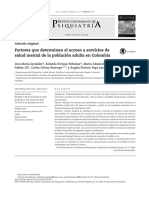 Factores Que Determinan El Acceso A Servicios de Salud Mental de La Población Adulta en Colombia