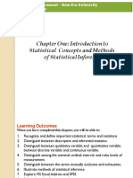 Chapter One: Introduction To Statistical Concepts and Methods of Statistical Inference