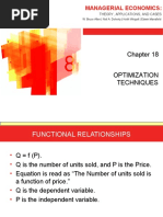 Optimization Techniques: Managerial Economics