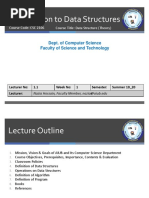 Introduction To Data Structures: Dept. of Computer Science Faculty of Science and Technology