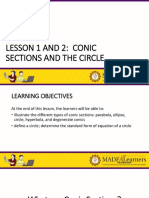 Lesson 1 and 2 - Conic Sections and The Circle