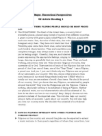 02 Major Theoretical Perspectives 02 Article Reading 1: 1. What Do You Think Filipino People Should Be Most Proud OF?