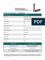 Product Attribute Specifications: MEDIA Available Micron Ratings Available