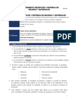 Procedimiento Recepción y Entrega de Insumos y Materiales