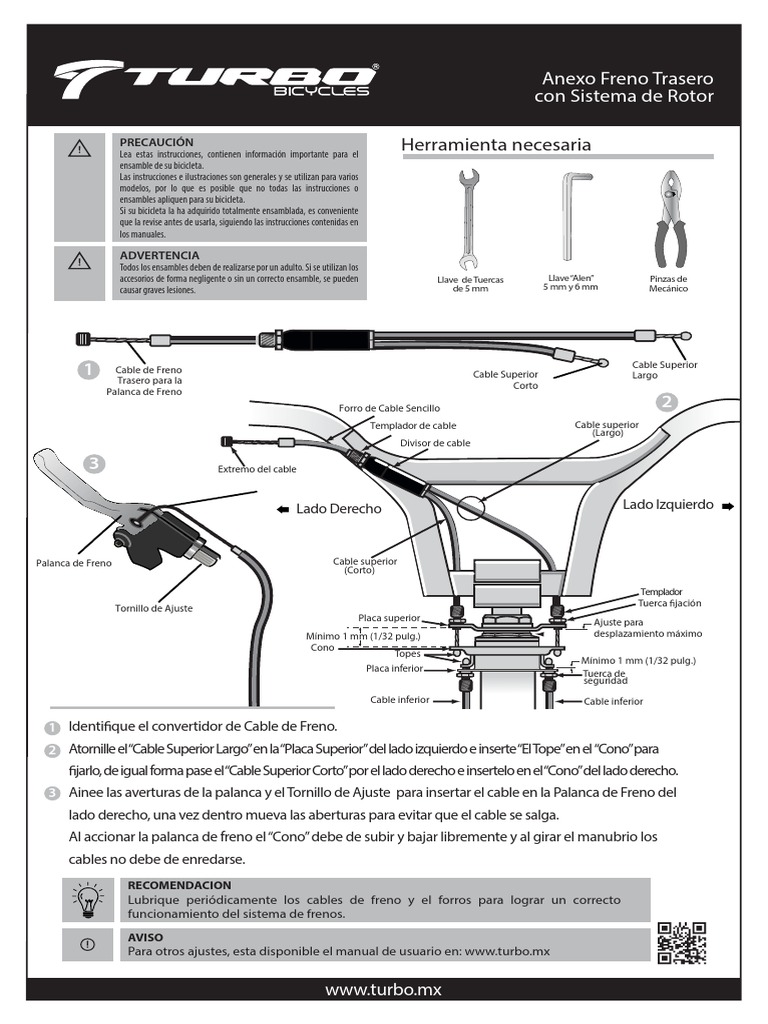 Instalación Freno Con Rotor en Las Bicicletas Tipo BMX o FreeStyle | PDF | Tornillo Vehículos
