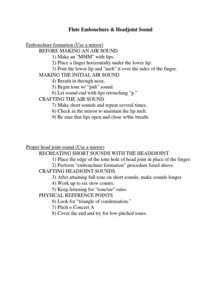 Flute Embouchure PDF