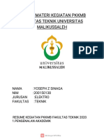 Resume Materi Kegiatan PKKMB Fakultas Teknik Universitas Malikussaleh