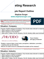 Marketing Research: Sample Report Outline