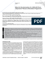 Time Management Guidelines For The Intervention of A Child With Down Syndrome Using The Developmental "Resource Stimulation Programme" (DRSP)