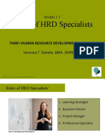 Module 1.3 Roles of HRD Specialists