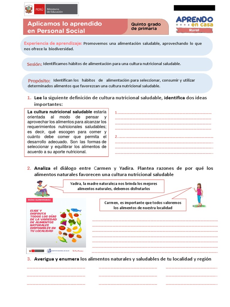 F. 3 Sesion 1 Exp 2 Personal Social Quinto Grado PDF | PDF | Refresco ...