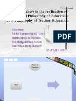 Roles of Teachers in The Realization of The National Philosophy of Education and Philosophy of Teacher Education