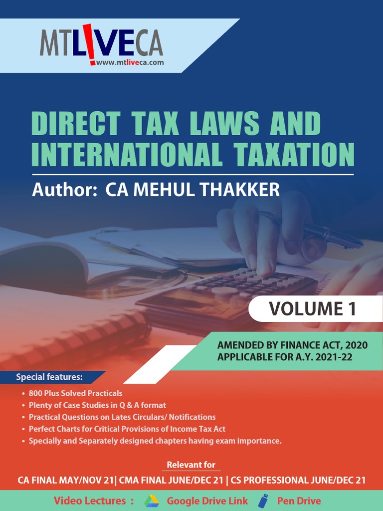 Direct Tax Laws and International Taxation by CA Mehul Thakker PDF