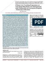 Effectiveness of Home Care Teaching Programme On Knowledge of Parents Regarding Home Care Management of Their Children With Thalassemia in Coronation Hospital, Dalanwala, Dehradun