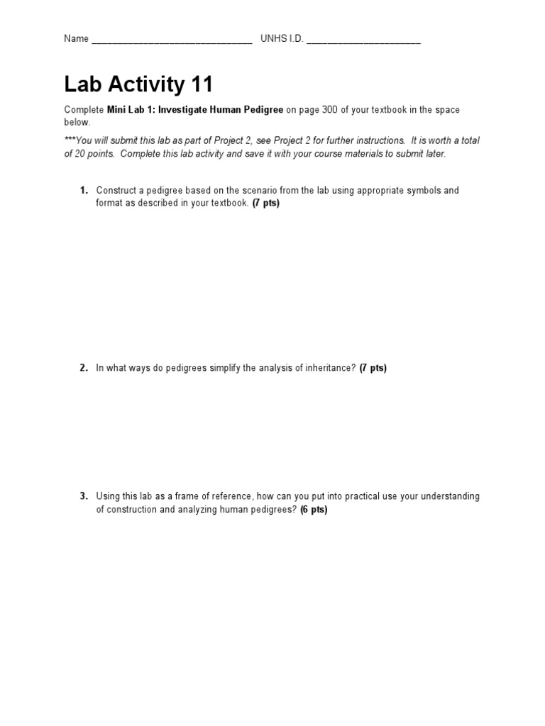Human Pedigree Lab Activity Guide | PDF | Art | Computers
