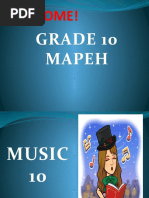 Welcome!: Grade 10 Mapeh