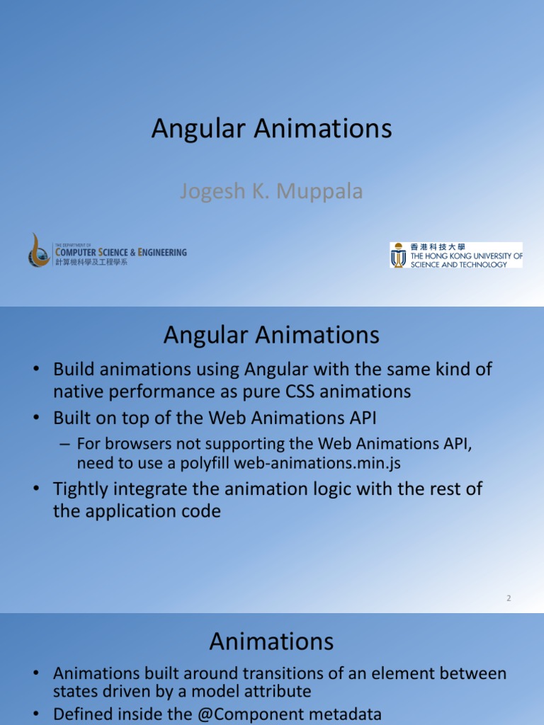 Angular Animations: Jogesh K. Muppala | PDF | Computers