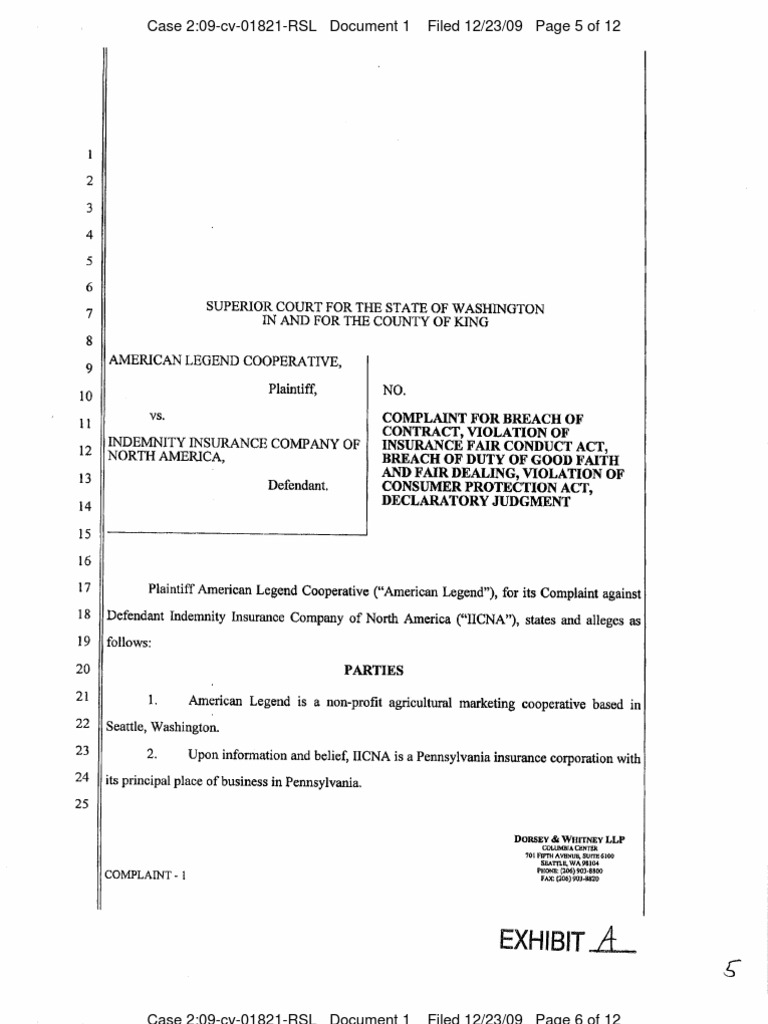 AMERICAN LEGEND COOPERATIVE v. INDEMNITY INSURANCE COMPANY