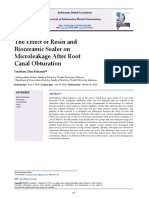 The Effect of Resin and Bioceramic Sealer On Microleakage After Root Canal Obturation