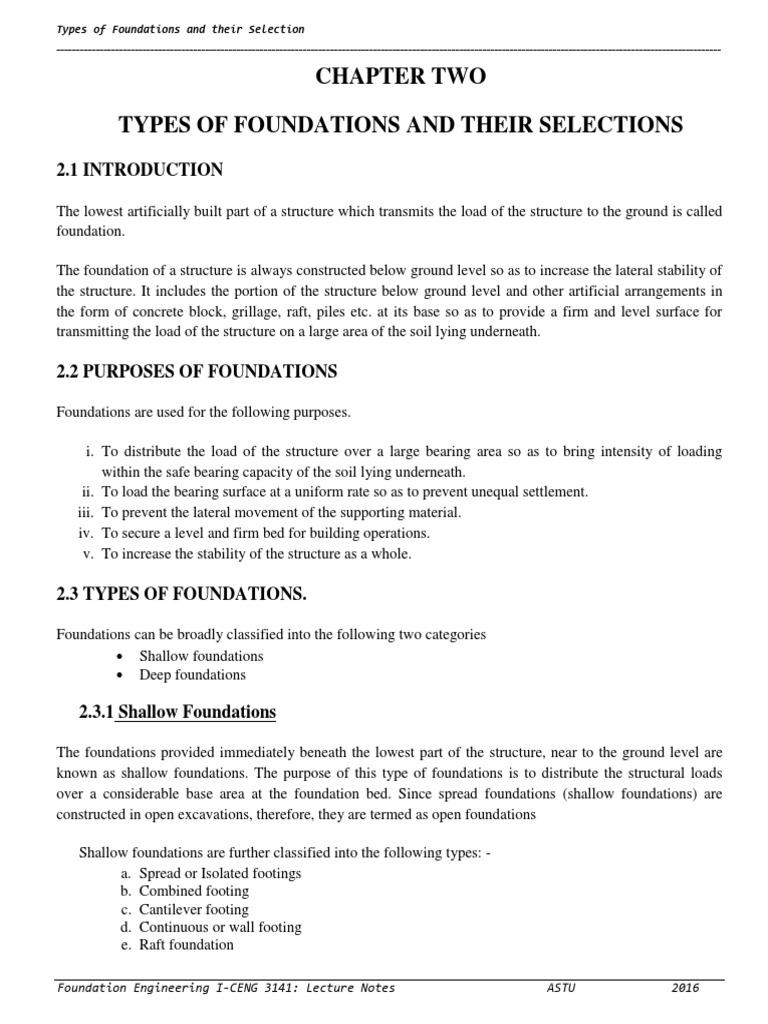 Types of Foundations Explained | PDF | Foundation (Engineering) | Deep ...