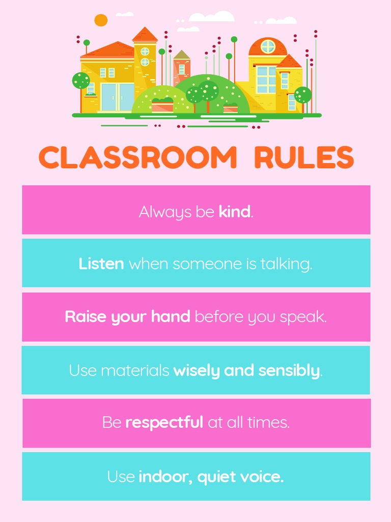 Colorful Classroom Rules Poster PDF | PDF