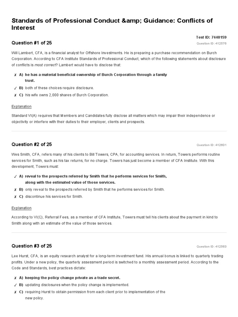 07 Standards of Professional Conduct & GuidanceConflicts of Interest