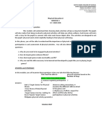 Physical Education 6 S.Y. 2020-2021 Introduction and Focus Question