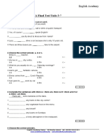 Elem A Final Test Units 5-7