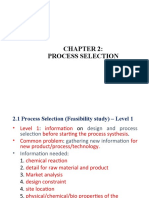 Process and site selection factors for chemical plant design