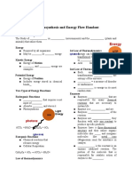 Bioenergetics, Photosynthesis and Energy Flow