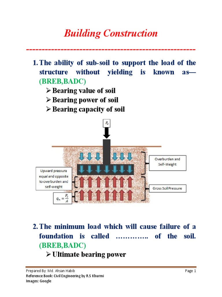 Building Construction PDF | PDF | Foundation (Engineering) | Brick