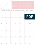 10 Oct Printable Monthly Calendar October 2020 Cute Free Printable PDF SaturdayGift