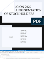 Meeting On 2020 Annual Presentation of Stockholders