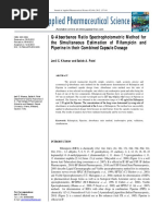 Q-Absorbance Ratio Spectrophotometric Method For The Simultaneous Estimation of Rifampicin and Piperine in Their Combined Capsule Dosage