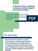 Factors To Vocabulary Differences Between AmEng Dhe BrEng