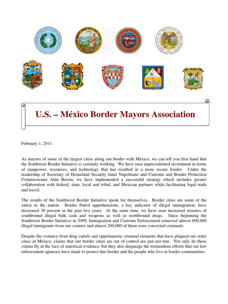 Border Mayors Letter To Media | PDF | Mexico–United States Border ...